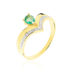 Bague Gaelle Or Jaune Emeraude