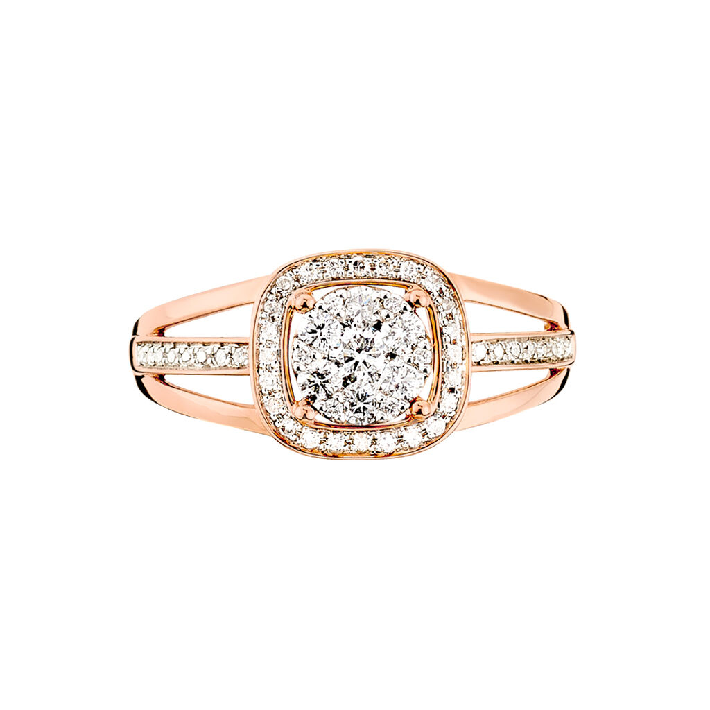 Bague Eleonore Or Rose Carree Diamants B3dfrdw1o3n Marc Orian