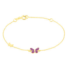 Bracelet Or Jaune Thea Papillon Glitter
