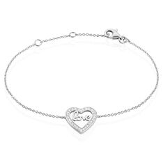 Bracelet Argent Rhodie Elansa Motif Love