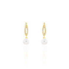 Boucles D'Oreilles Sandra Or Jaune Amandes Oxydes