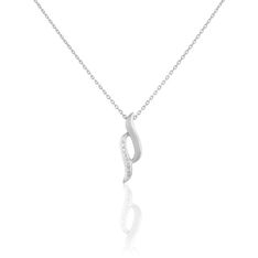 Collier Vague Or Blanc Et Diamants 42cm