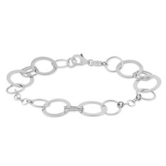 Bracelet Argent Rhodie Rond Entrelace