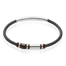 Bracelet Acier Cable Acier Dore Rose - Bracelets cha&icirc;nes Homme | Marc Orian