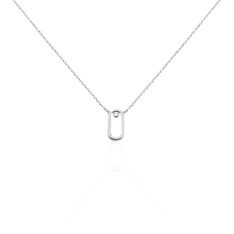 Collier Argent Adelise Rectangle Oxyde