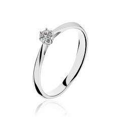 Solitaire Veronika Or Blanc Et Diamant - Bagues Solitaire Femme | Marc Orian