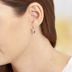 Creoles Argent Rhodie Carrees Helicoidales