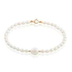 Bracelet Or Jaune Perle De Culture