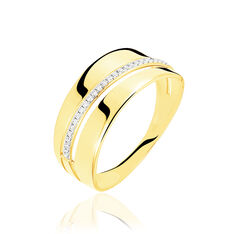 Bague Or Jaune Large Diamants
