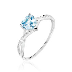 Bague Clotilde Or Blanc Et Topaze