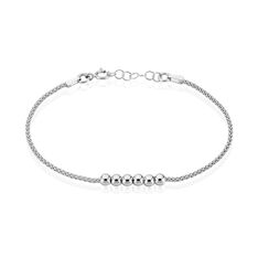 Bracelet Argent Rhodie Zaza Maille Popcorn Multi Boules