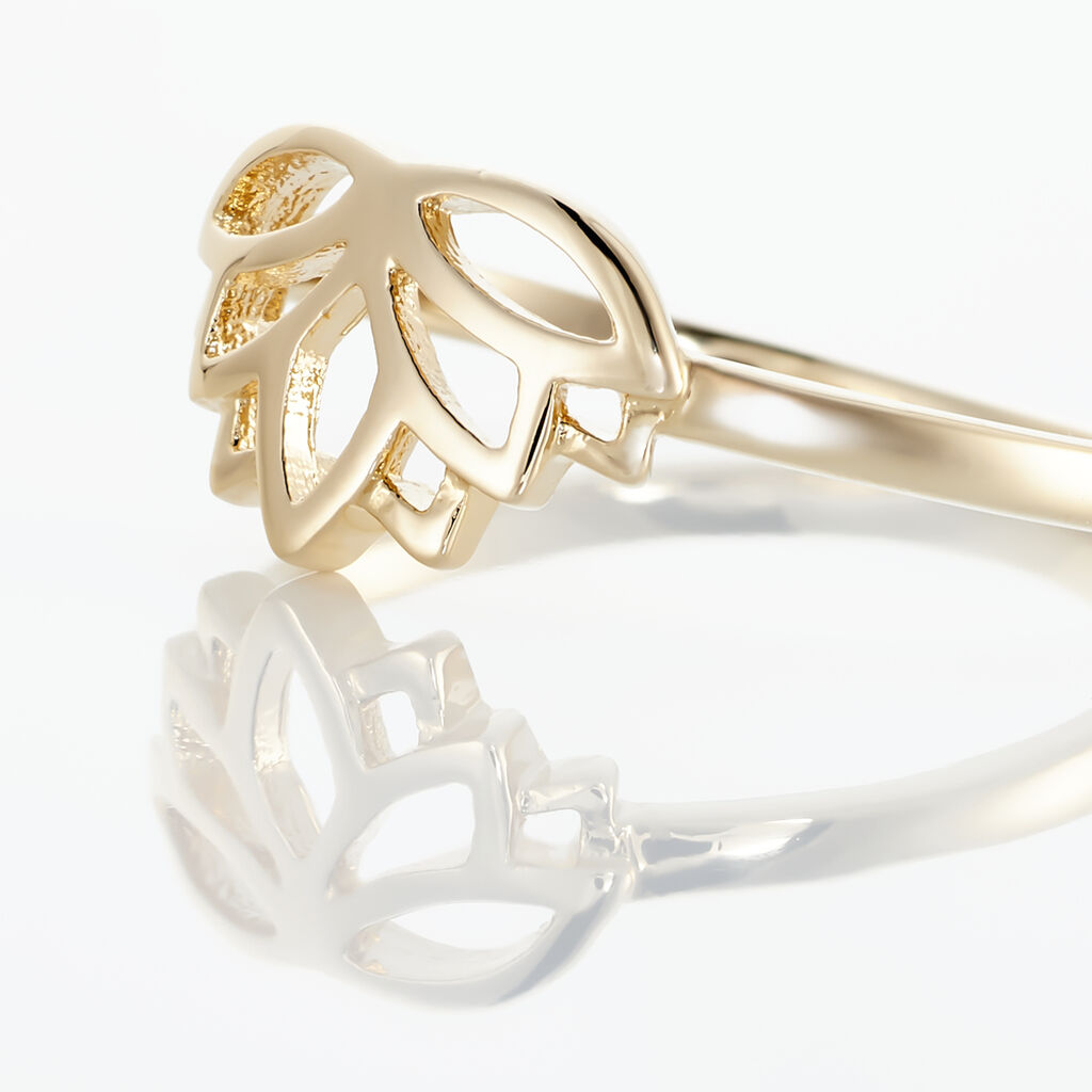 Bague Plaque Or Abelie Fleur Lotus Fqdfjw0379l Marc Orian