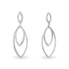 Boucles D'Oreilles Argent Rhodie Ovale