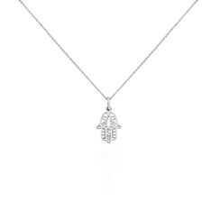 Collier Argent Rhodie Main De Fatma