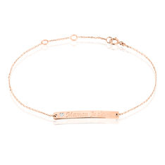 Bracelet Anelie Or Rose Barrette Diamant