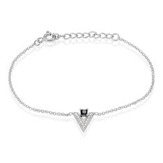 Bracelet Argent Rhodie Schelsy Triangle Oxyde