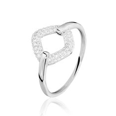 Bague Aude Or Blanc Losange Oxydes