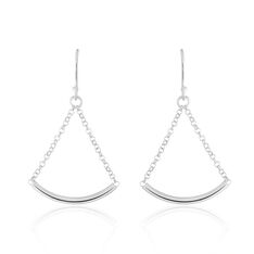 Boucles D'Oreilles Flori Argent Rhodie Pendante Tube