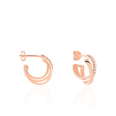 Boucles D'Oreilles Plaque Or Et Oxyde