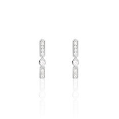 Boucles D'Oreilles Or Blanc Art Deco