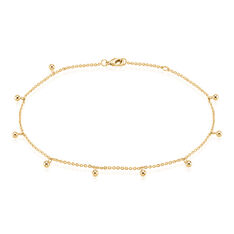 Chaine De Cheville Plaque Or Leao Boules
