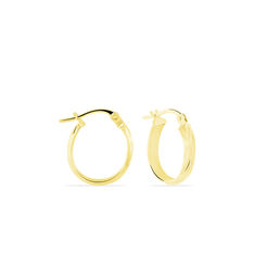 Creoles Or Jaune Ananas Demi Jonc Ovales