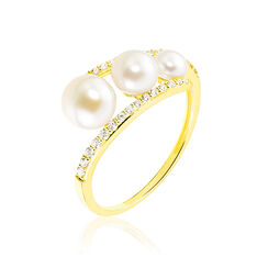 Bague Clotilda Or Jaune Et Perles