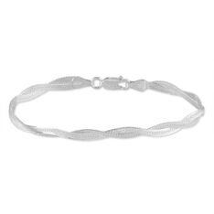 Bracelet Argent Tricolore Maille Tresse