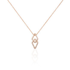 Collier Lisa Or Rose Geometrique Croisee - Parure de mariage Femme | Marc Orian
