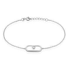Bracelet Argent Rhodie Adelise Rectangle Oxyde