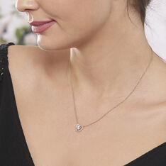 Collier Alais Plaque Or C?Ur Oxydes