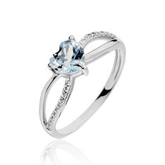 Bague Bertille Or Blanc Et Topaze - Bagues Fian&ccedil;ailles Femme | Marc Orian