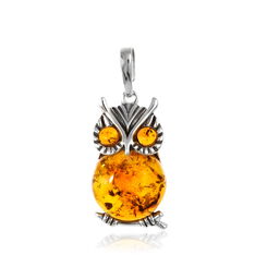 Pendentif Argent Ambre Hibou - Pendentifs Femme | Marc Orian