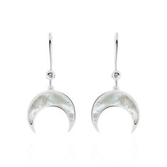 Boucles D'Oreilles Argent Rhodie Zea Pendante Lune