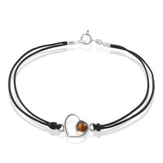 Bracelet Argent Coeur Cordon
