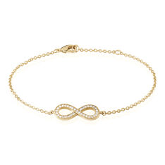 Bracelet Plaque Or Et Oxyde