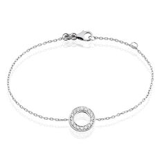 Bracelet Argent Rhodie Cercle Oxyde