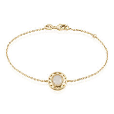 Bracelet Plaque Or Li-Nei Ovale Pierre De Lune