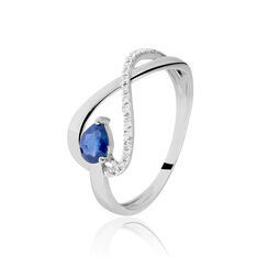 Bague Or Blanc Et Saphir