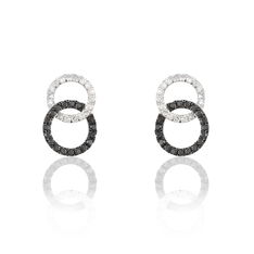 Boucles D'Oreilles Puce Or Blanc Diamant