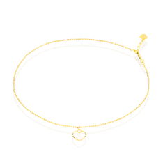 Chaine De Cheville Or Jaune Coeur