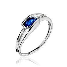 Bague Or Blanc Saphir Et Diamants
