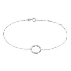 Bracelet Or Blanc Elandine Cercle Diamant