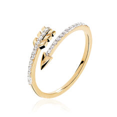 Bague Lidye Plaque Or Jaune Et Oxydes