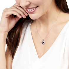 Collier Florine Or Blanc Et Saphirs - Colliers Femme | Marc Orian