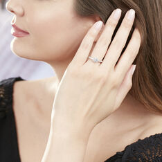 Bague Solitaire Or Blanc Fathima Oxyde