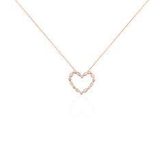Collier Or Rose Elandina Coeur Diamant - Parure de mariage Femme | Marc Orian
