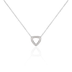 Collier Or Blanc Erine Losange Diamants