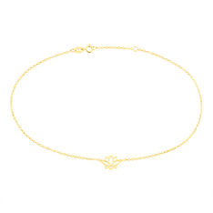 Chaine Cheville Or Jaune Bettie Motif Fleur De Lotus