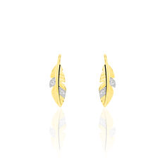Boucles D'Oreilles Or Jaune Auxane Plume